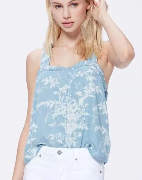 Paige Rayna Tank Indigo Tropical Toile Du Joy XS - Image 2