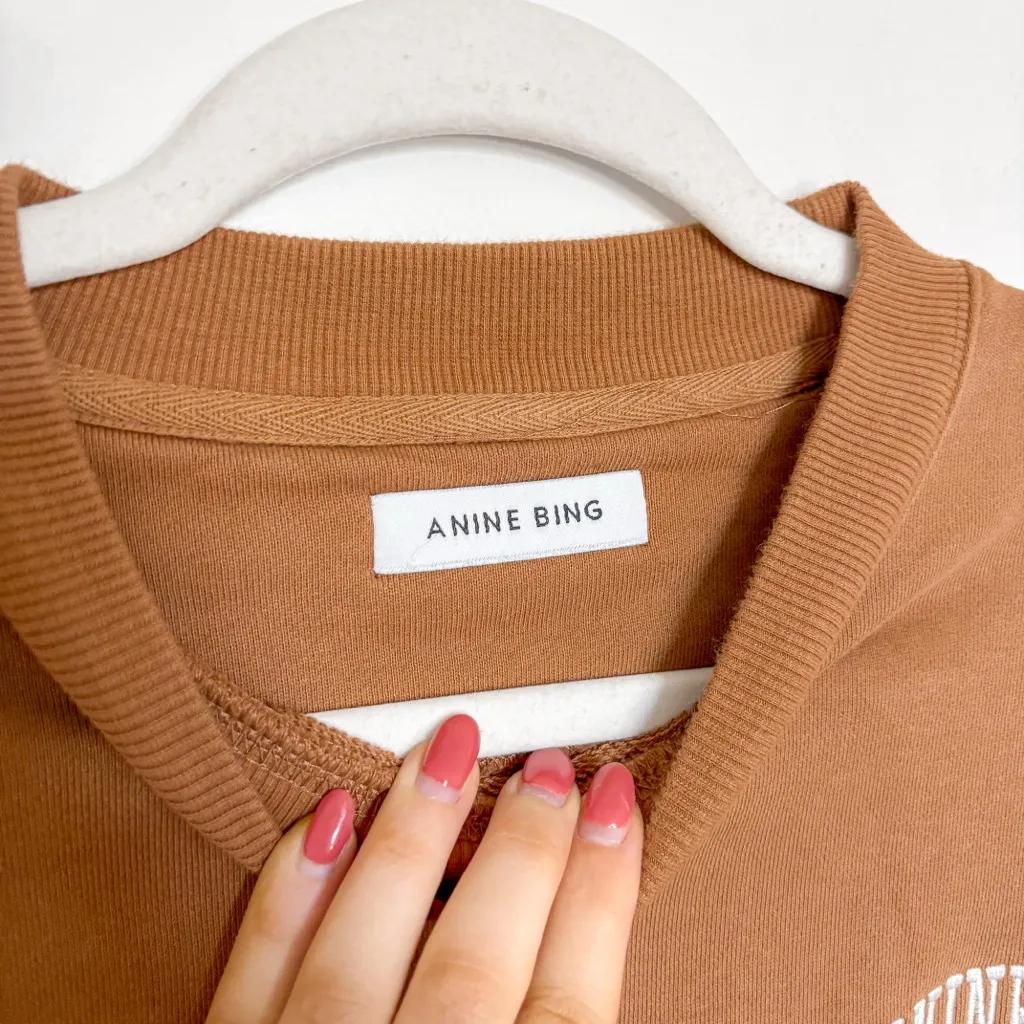 Anine Bing Phoenix Sweatshirt Camel - Image 3