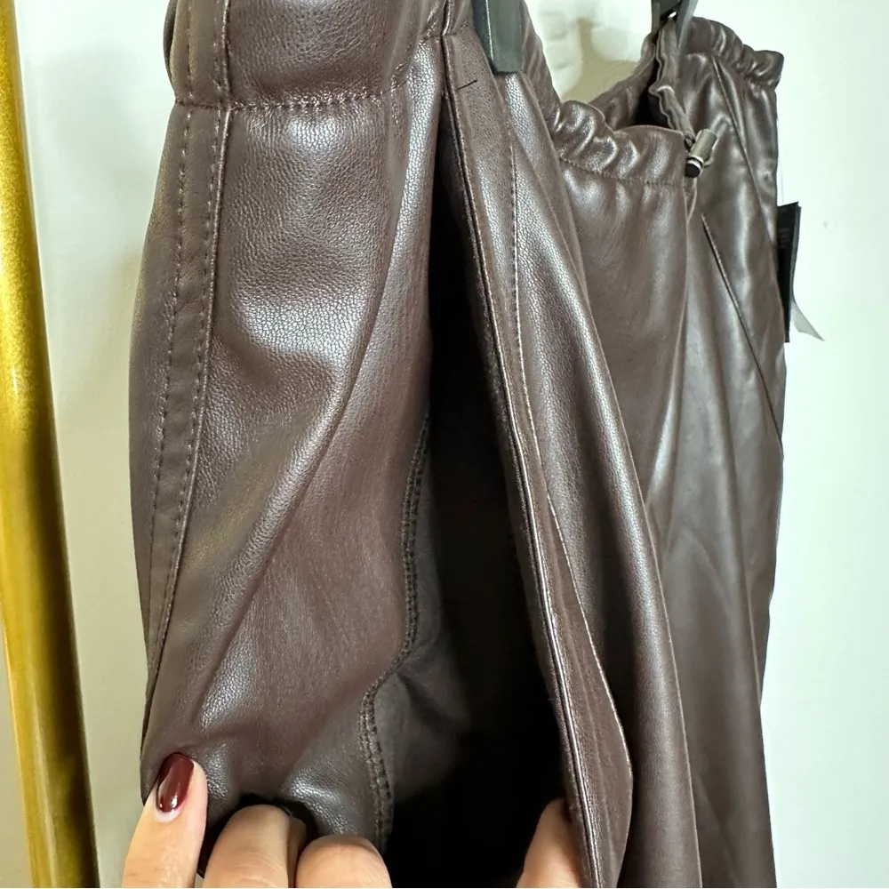 NWT AFRM Frankie Brown Leather Parachute Pants Size 3X - Image 8