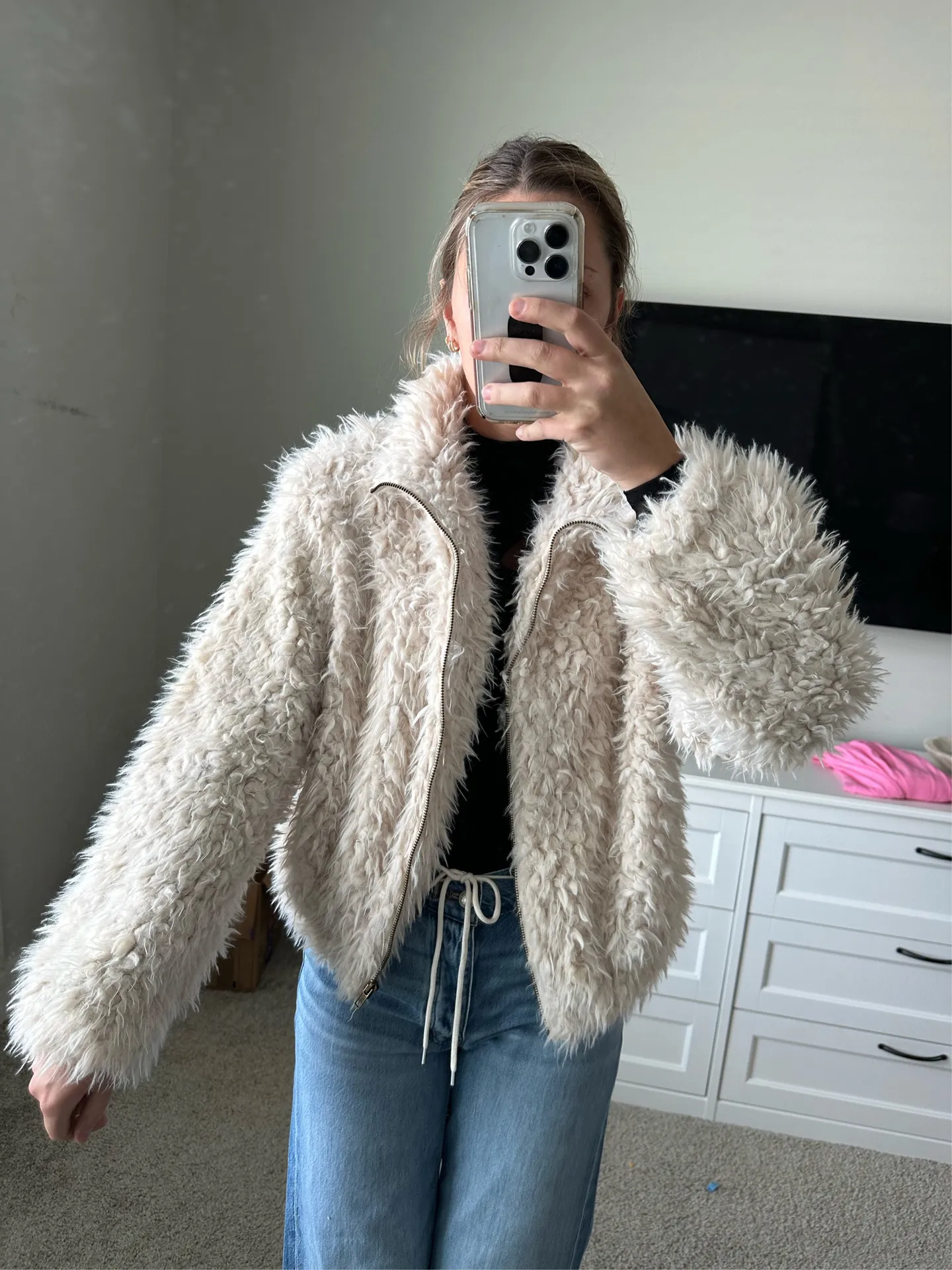 Boutique Fur Jacket White Size M - Image 2