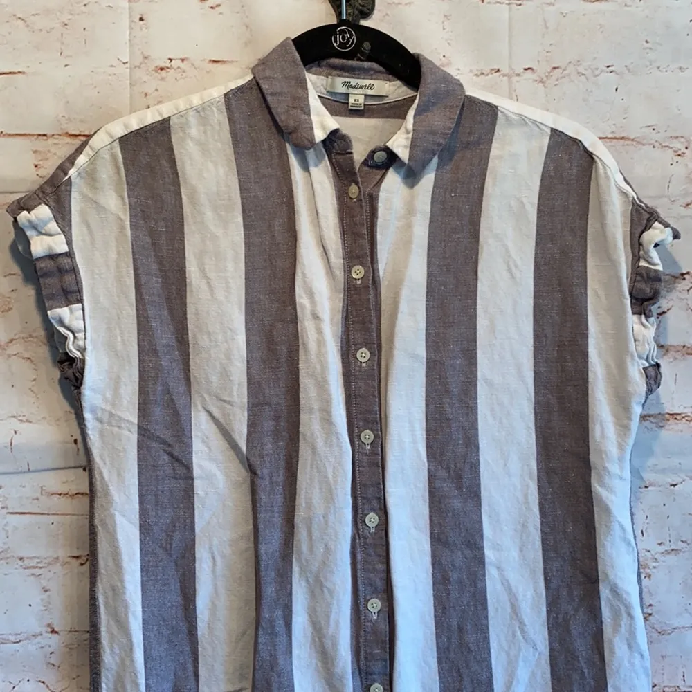 Madewell Maywood stripe linen blend shirt dress - Image 2