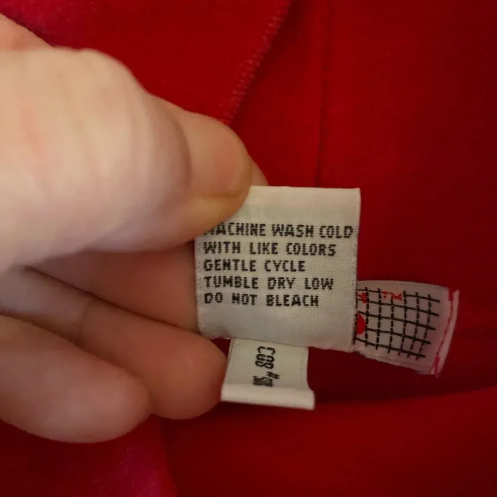 vintage Fads 80s velour red mock neck maxi dress Winter Holiday comfy Warm soft Size M - Image 6