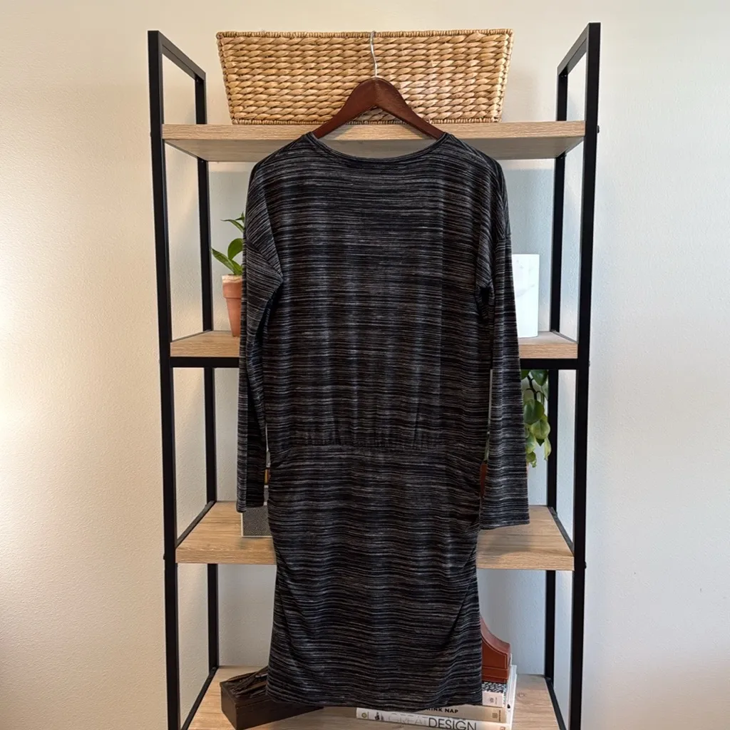 Athleta Ruched Avenues Space Dye Drop Waist Long Sleeve Dress, S - Image 7