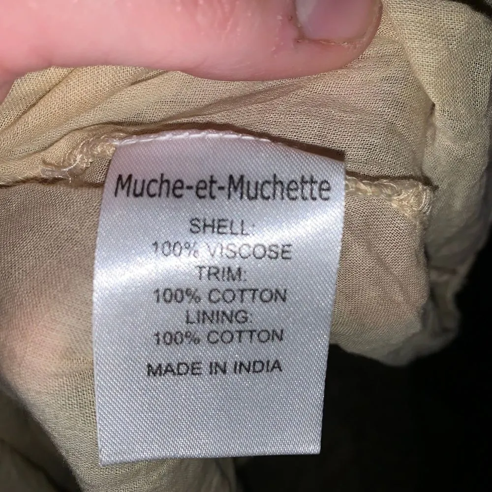 Muche Et Muchette cream smocked neck O/S boho flowy off shoulder dress White - Image 4