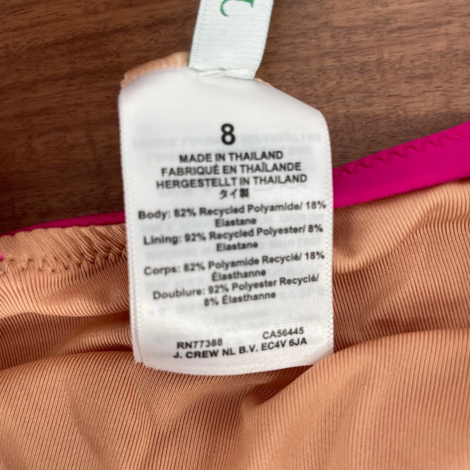 J. Crew One Piece Swimsuit Ruffle Deep V Neck Hot Pink Size 8 - Image 4