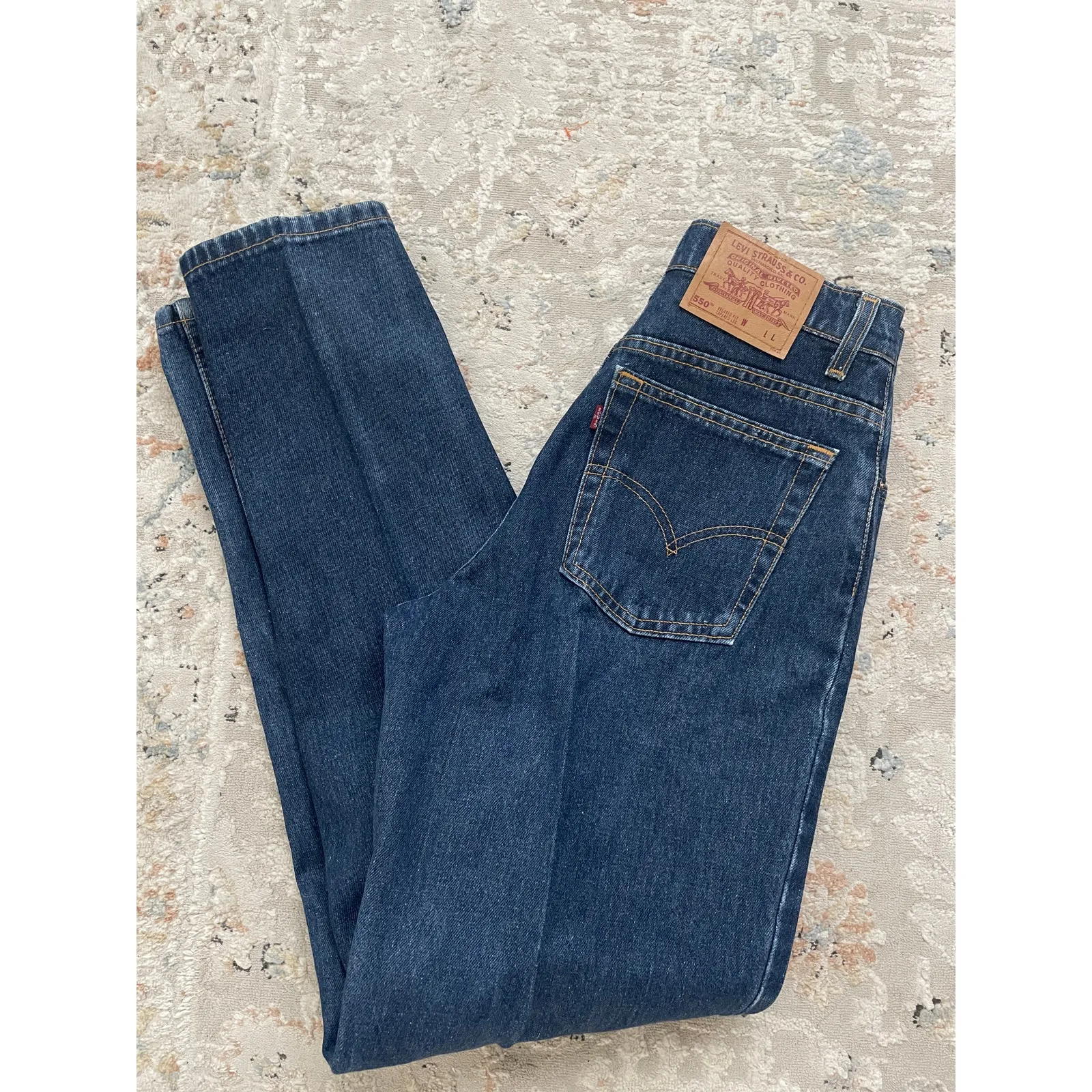 Vintage 90s Levis 550 High Waist Jeans Red Tab Tapered Dark Wash Mom Denim - Image 4