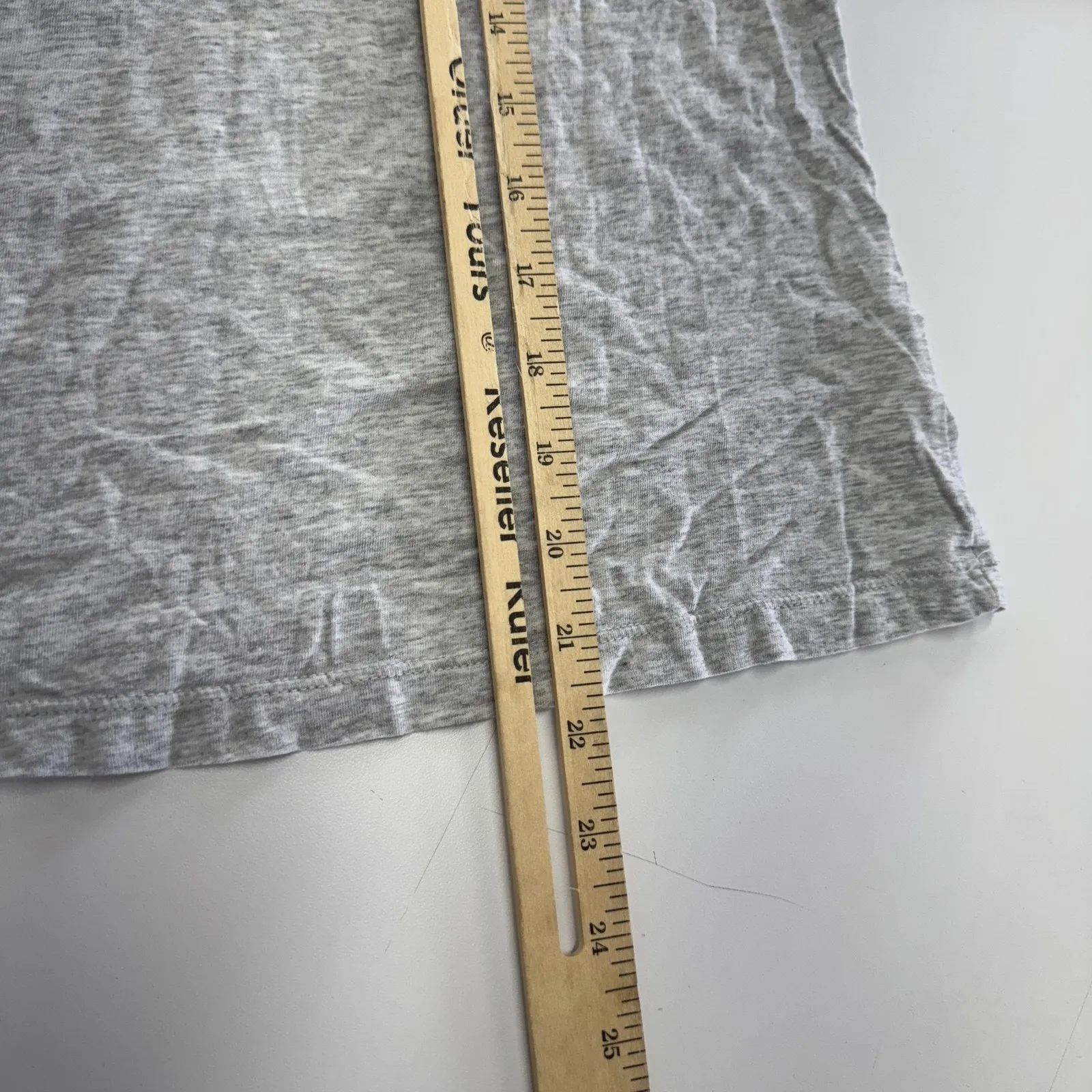 Something Navy Shirt Womens Medium Gray Puff Sleeve 3/4 Length Top Lightweight - Image 7