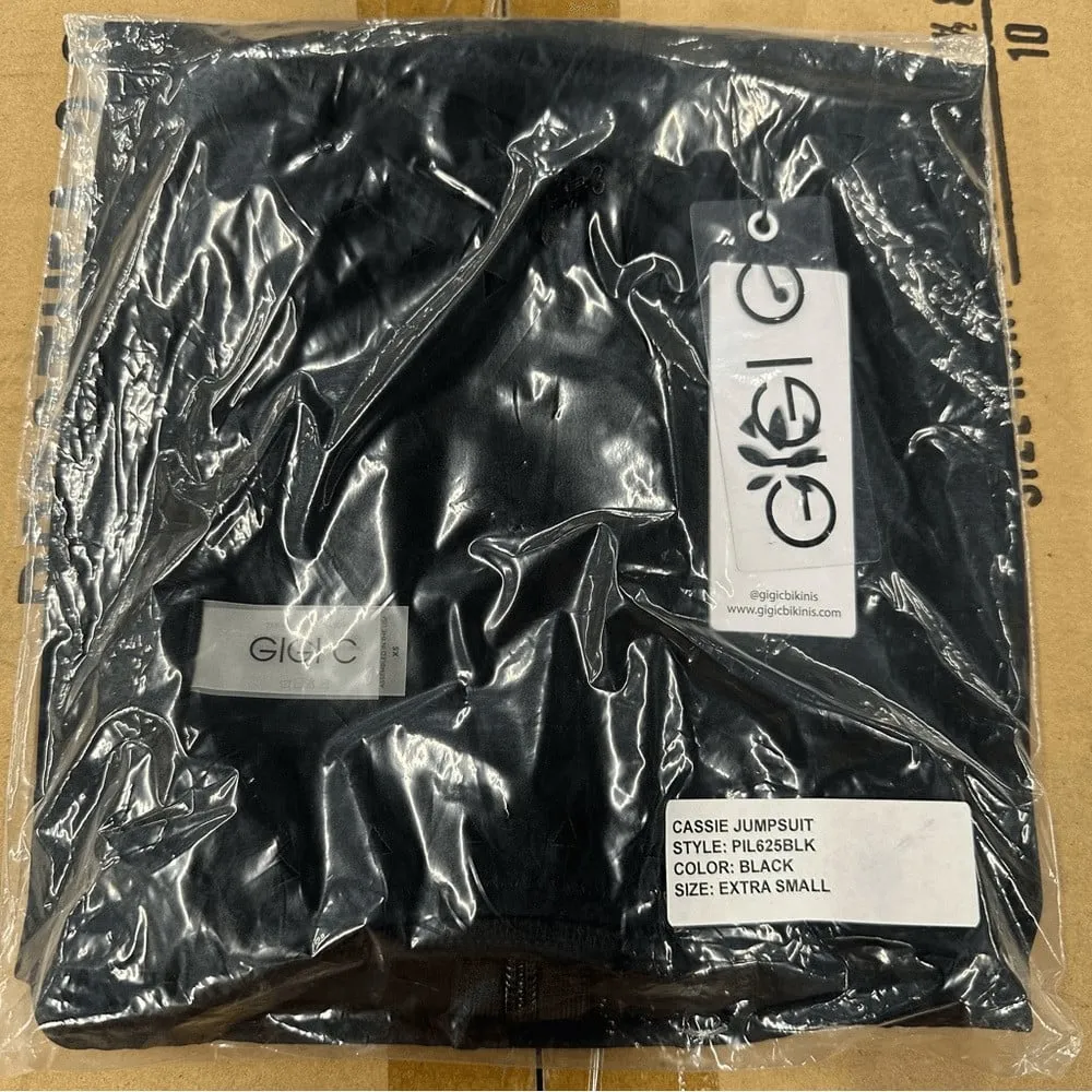 New Gigi C Cassie One Shoulder Cutout Jumpsuit Catsuit Black XS - Image 2