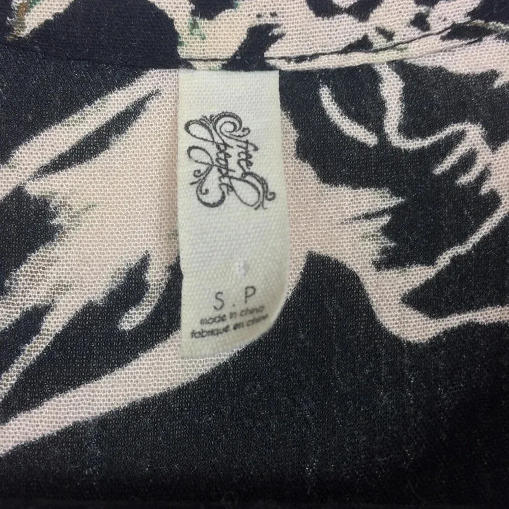 Free People Swing Out Of It Floral Black White Tunic Mini Dress Small - Image 5