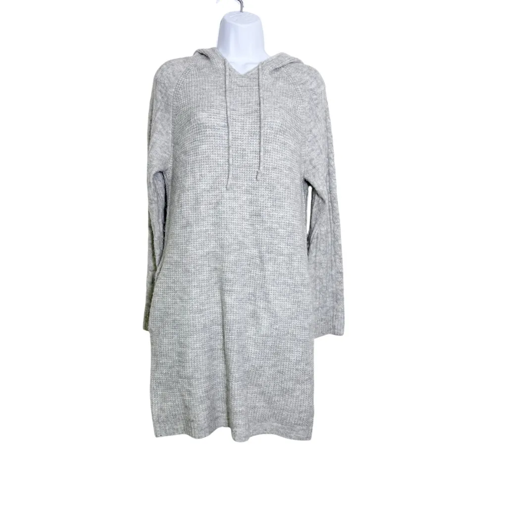 Altar’d State Grey Hooded Waffle Knit Sweater Dress Size M - Image 2