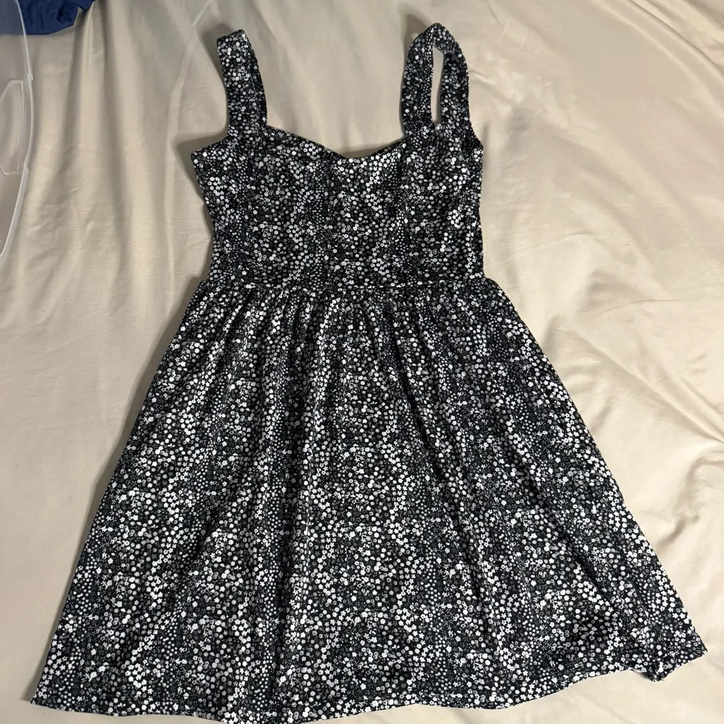 BeBop Black and White Floral Midi Dress - Image 3