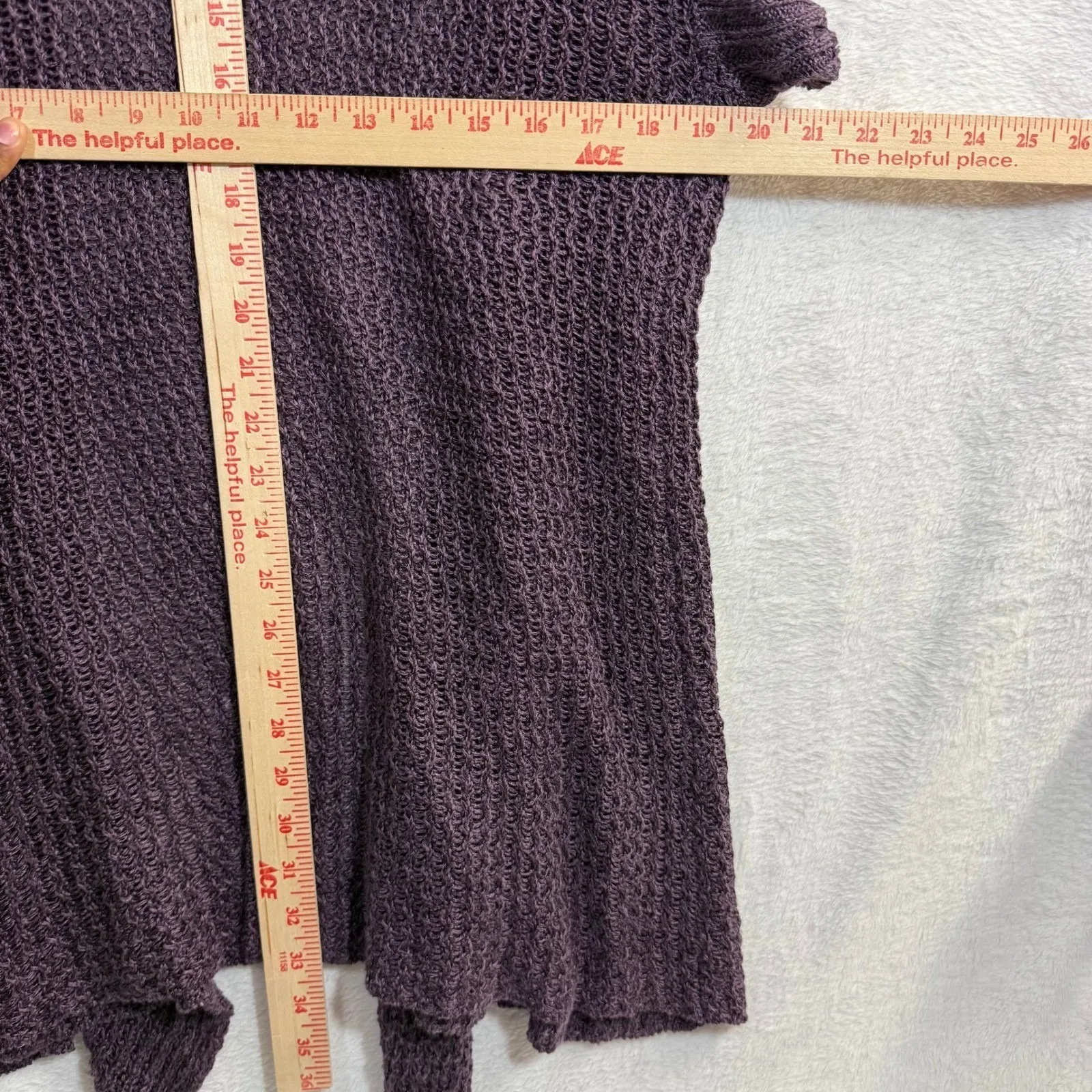 Coldwater Creek 1X Purple Linen Knitted Open Front Cardigan Kimono Coverup Beach - Image 7