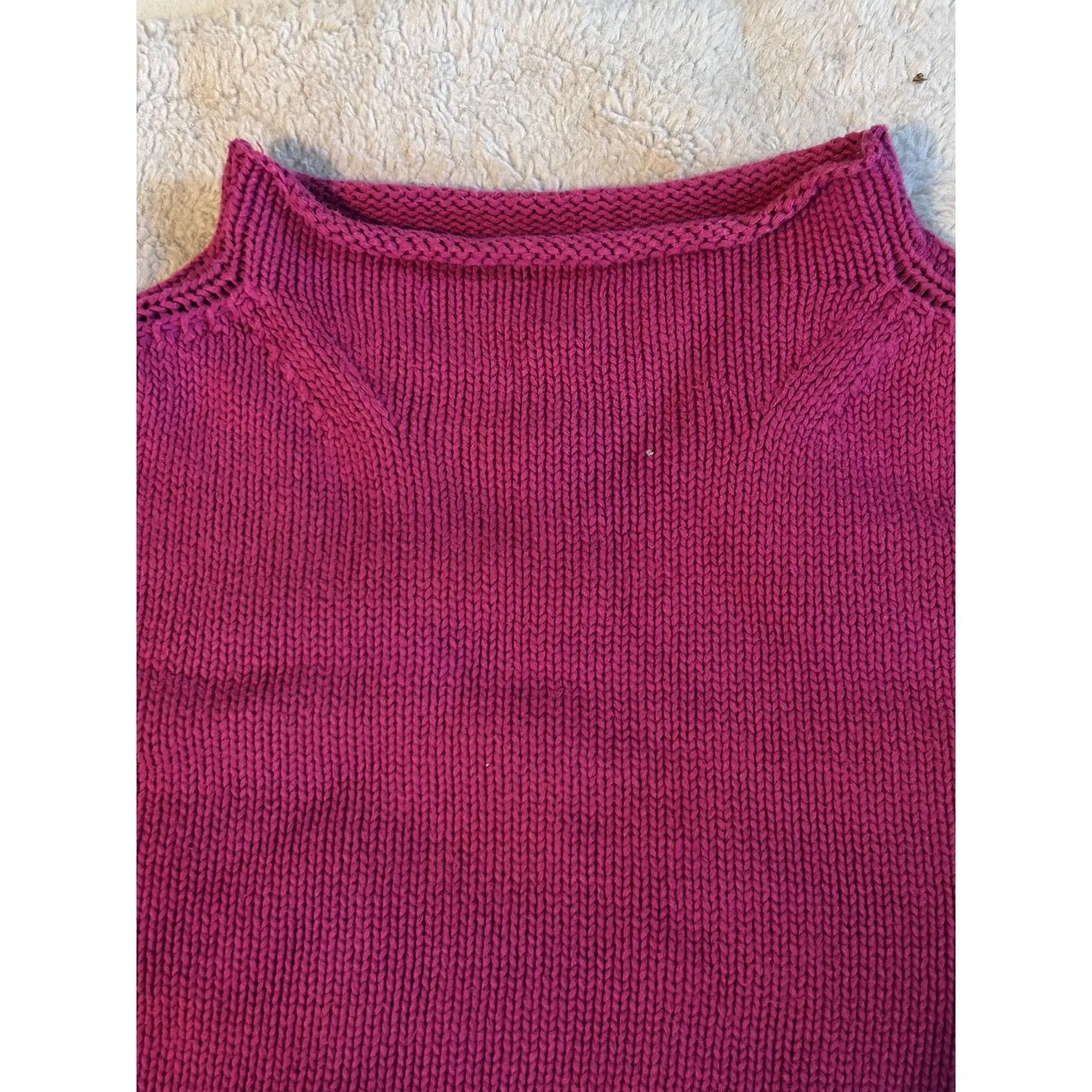 Vintage Karen Scott 100% Cotton mock neck knit sweater vest Size L - Image 2