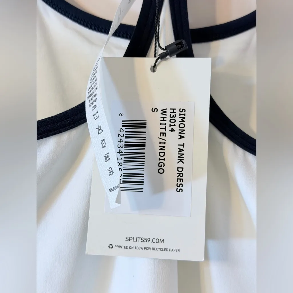 NWT Splits59 Simona Airweight Dress in White & Indigo, size S - Image 6
