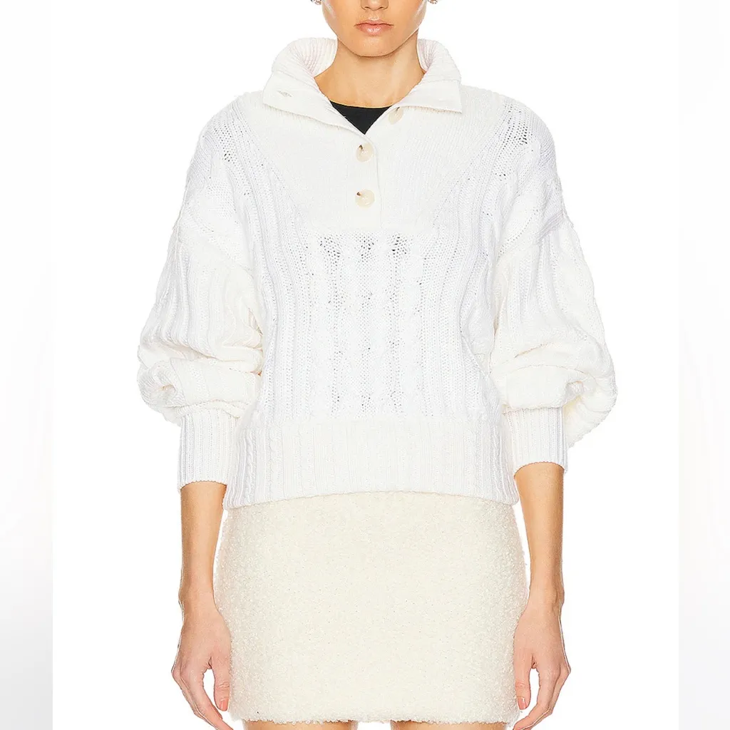 GRLFRND  Natae Cable Sweater - Ivory Size Small - Image 2