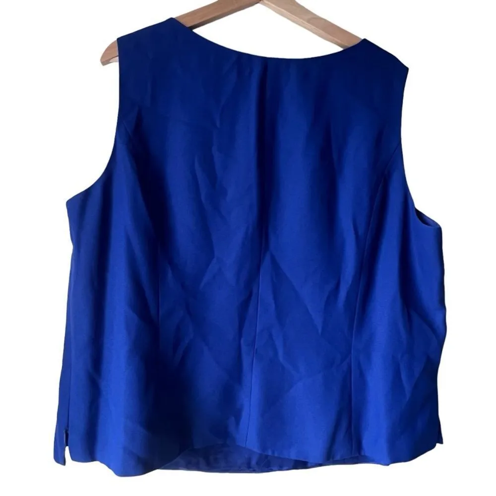 Women’s royal blue blouse crop top sleeveless classic tank Top plus size 20 - Image 6