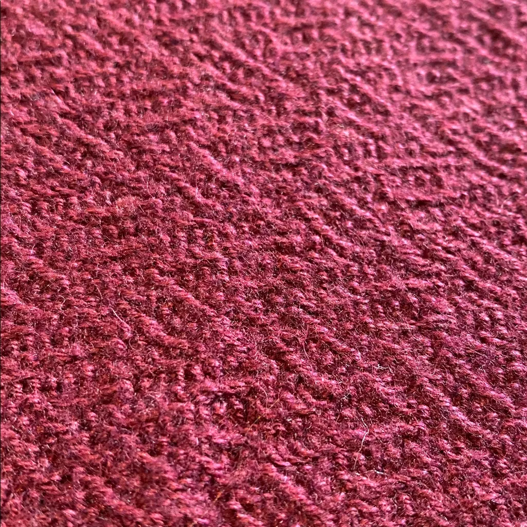 Anthropologie Field Flower Beaded Detail  Textured Cotton Sweater Crew Wine M - Image 3