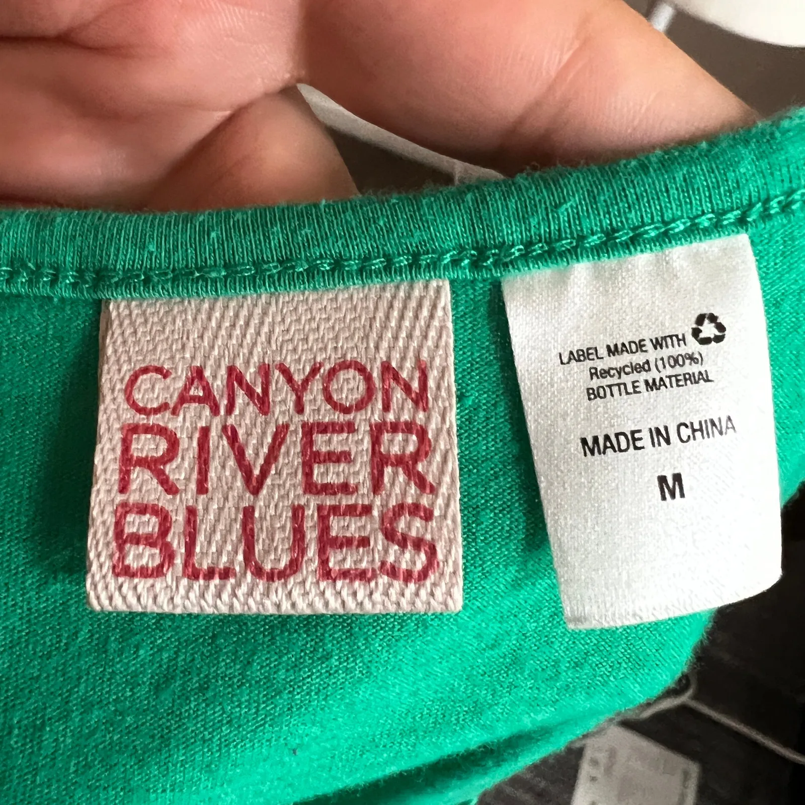 Green Embroidered Peasant Top Boho‎ Cottagecore Festival Hippie Medium - Image 4