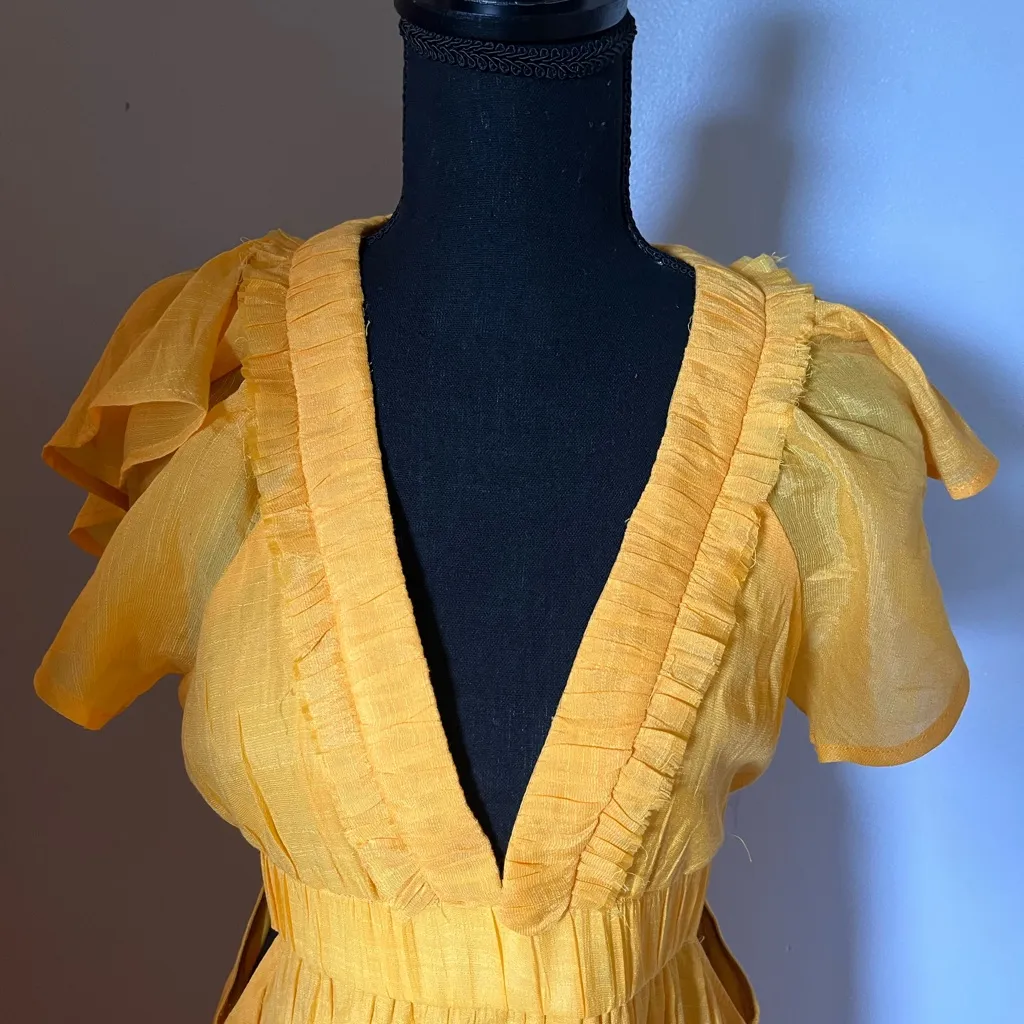 Pink Lily Bright yellow long‎ dress Medium - Image 3