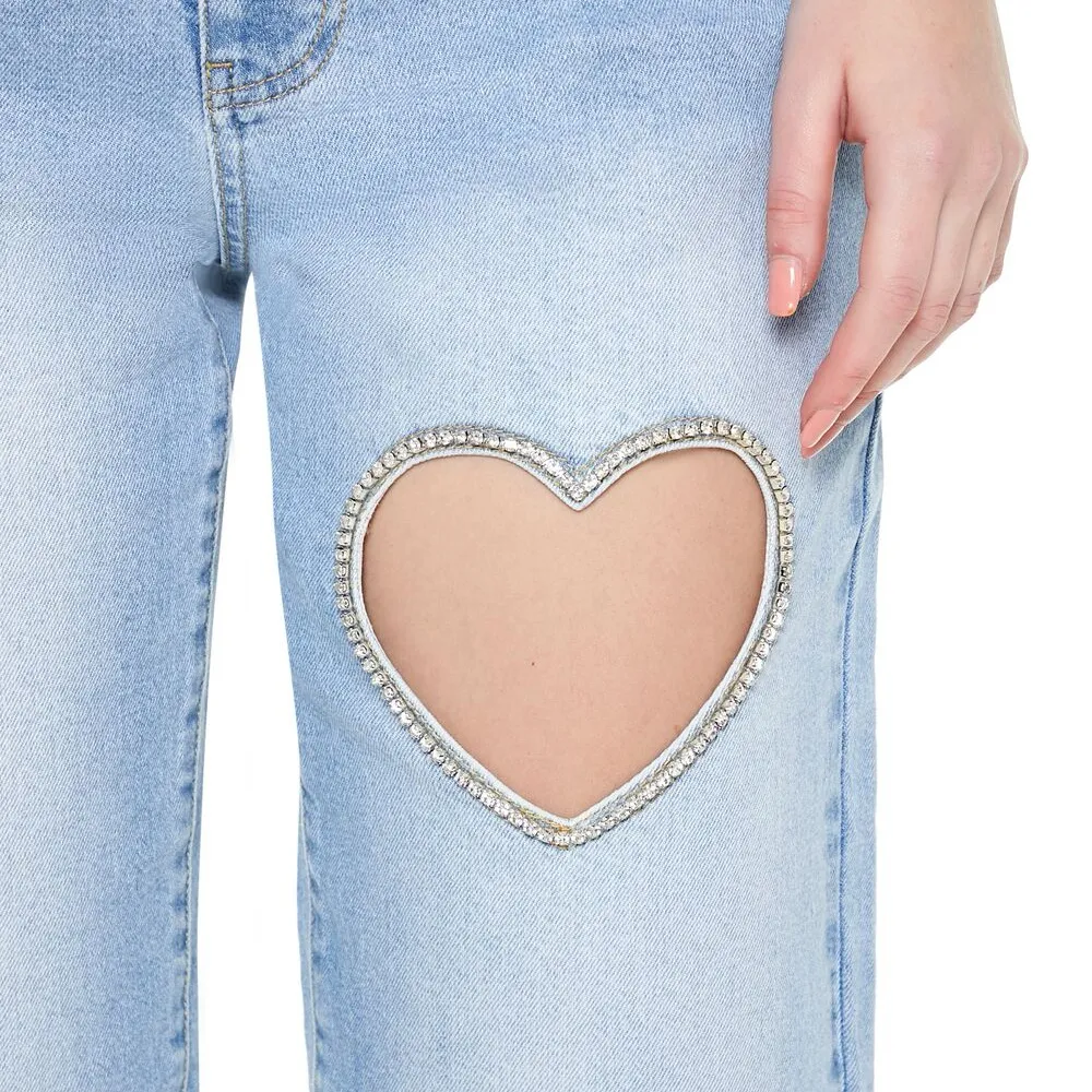 Forever 21 Heart Cut outStraight Leg Jeans - Image 11