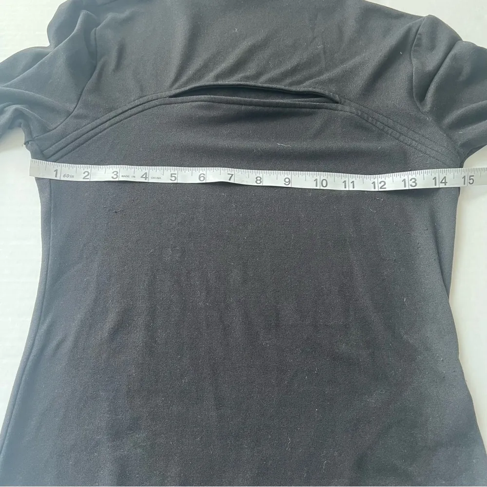 body contour long sleeve high neck bodysuit cutout size small black - Image 8