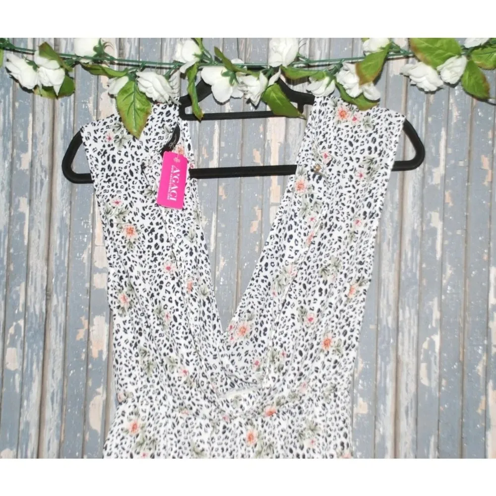 NWT A'GACI Shop 17 Juniors Ladies White Dress Size S V-Neck Elastic Waist Belt - Image 7