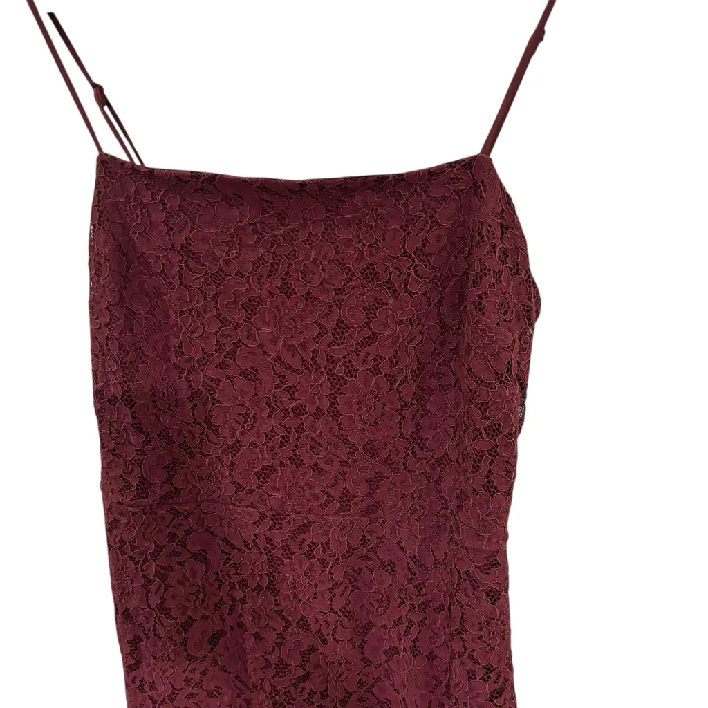 Express Maroon Floral Lace Midi‎ Bodycon Dress Size Medium - Image 3