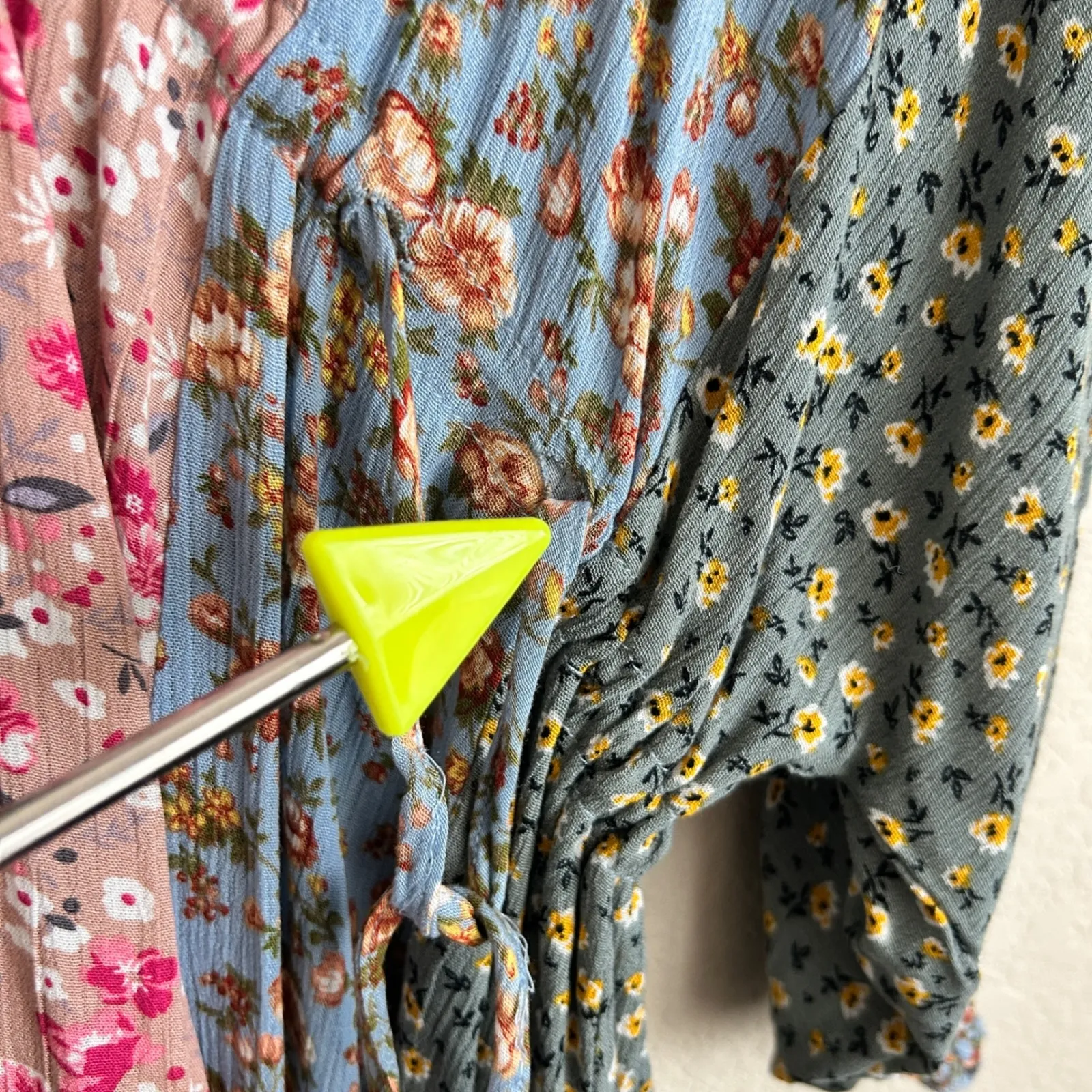 Gigio PlusWomen Midi Dress XL Patchwork Floral Babydoll Boho Prairie Cottagecore Blue - Image 10