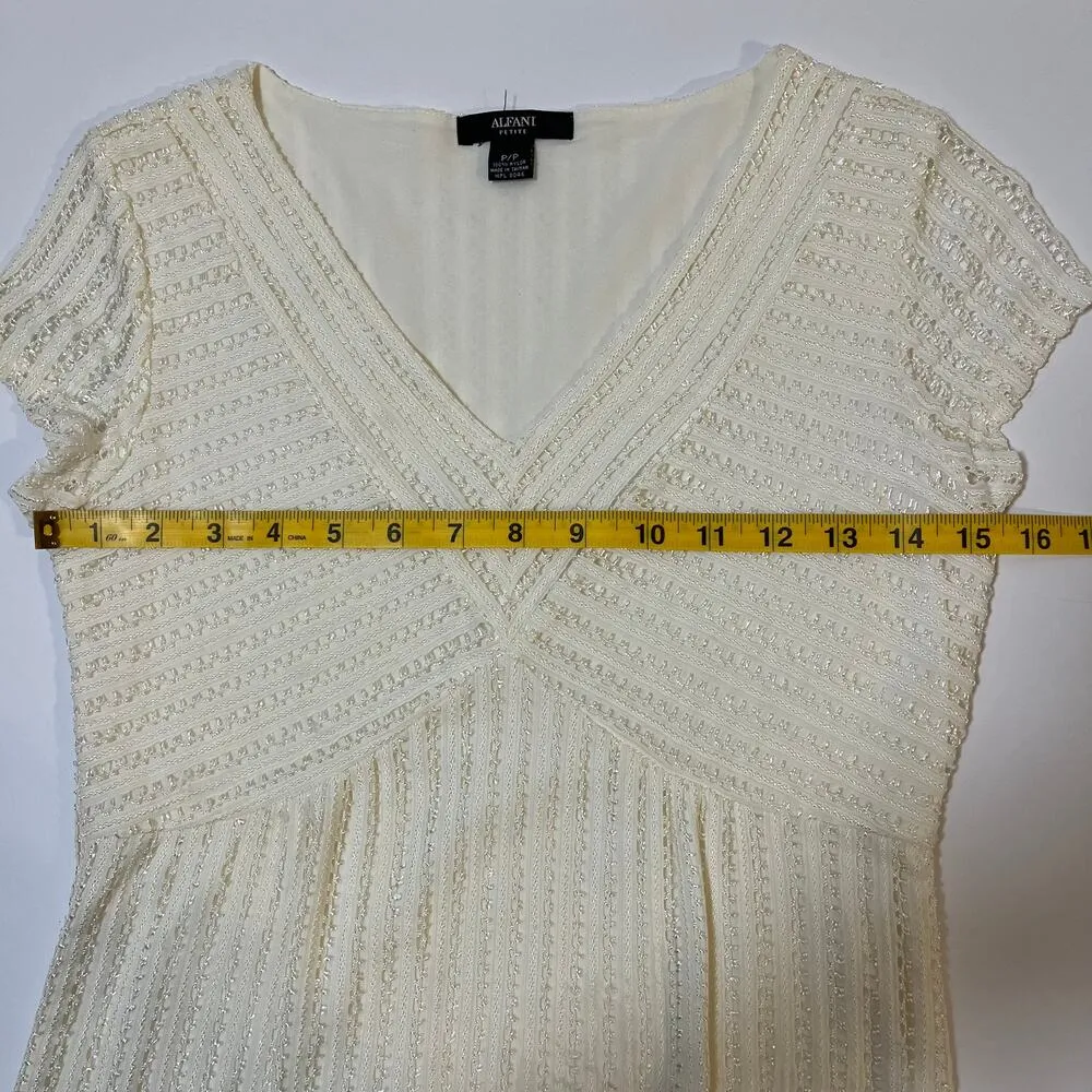 Petite Babydoll Top‎ Lace Blouse White Cream Small Y2K Cottagecore Fairy Boho - Image 5