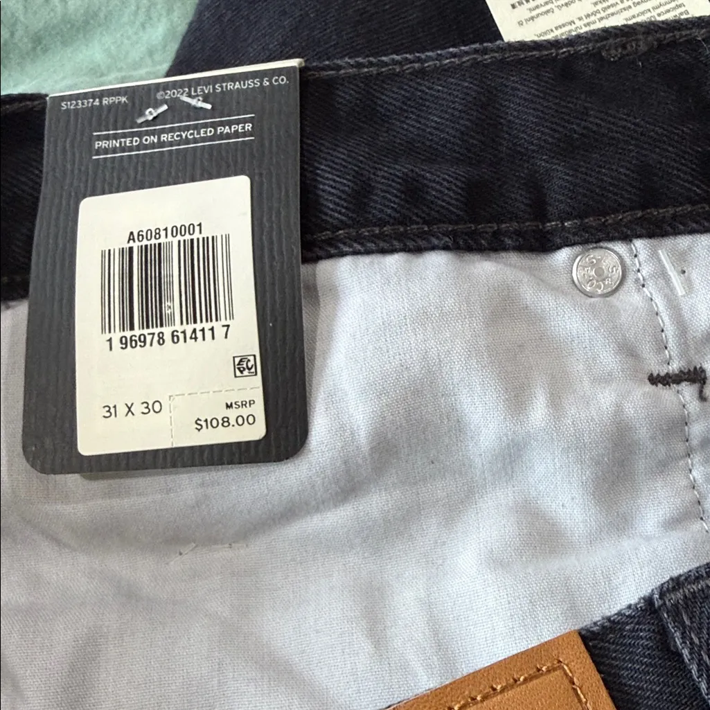 NWT Levi's Ribcage Wide Leg Jeans Black 31X30 - Image 6