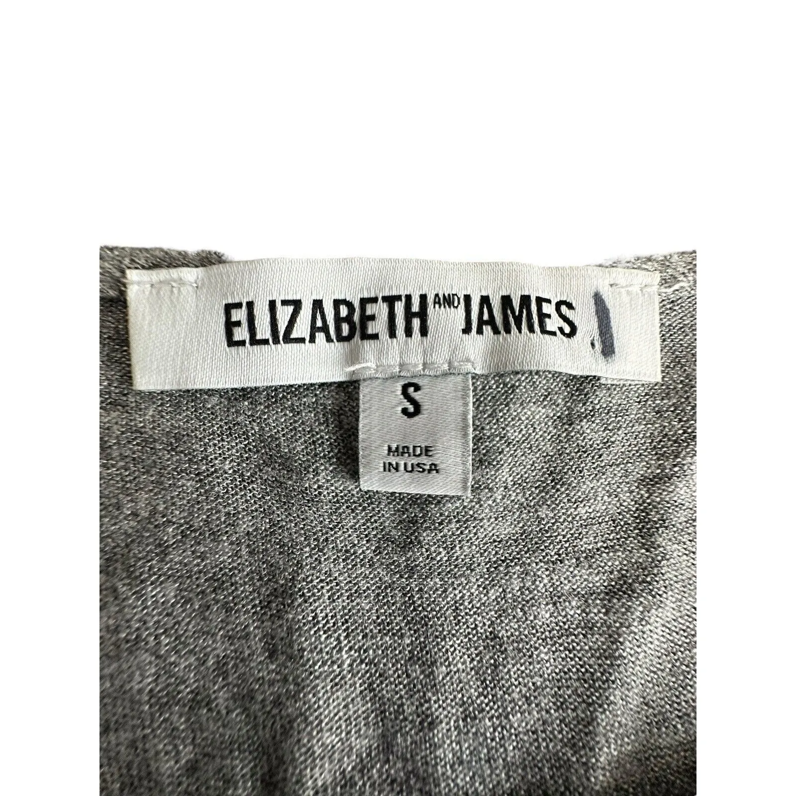 Elizabeth and‎ James Sz S Gray Pleated Waist Round Neck Long Sleeve Top #X5-5 - Image 2