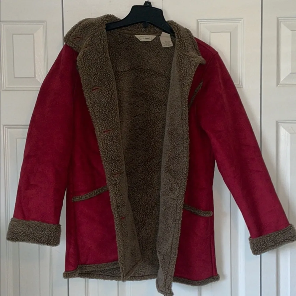 L.L. Bean Maroon Sherpa Coat - Image 7