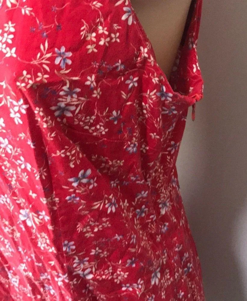 CDC Collared Dress Red White Blue 90s y2k Size 12 - Image 4