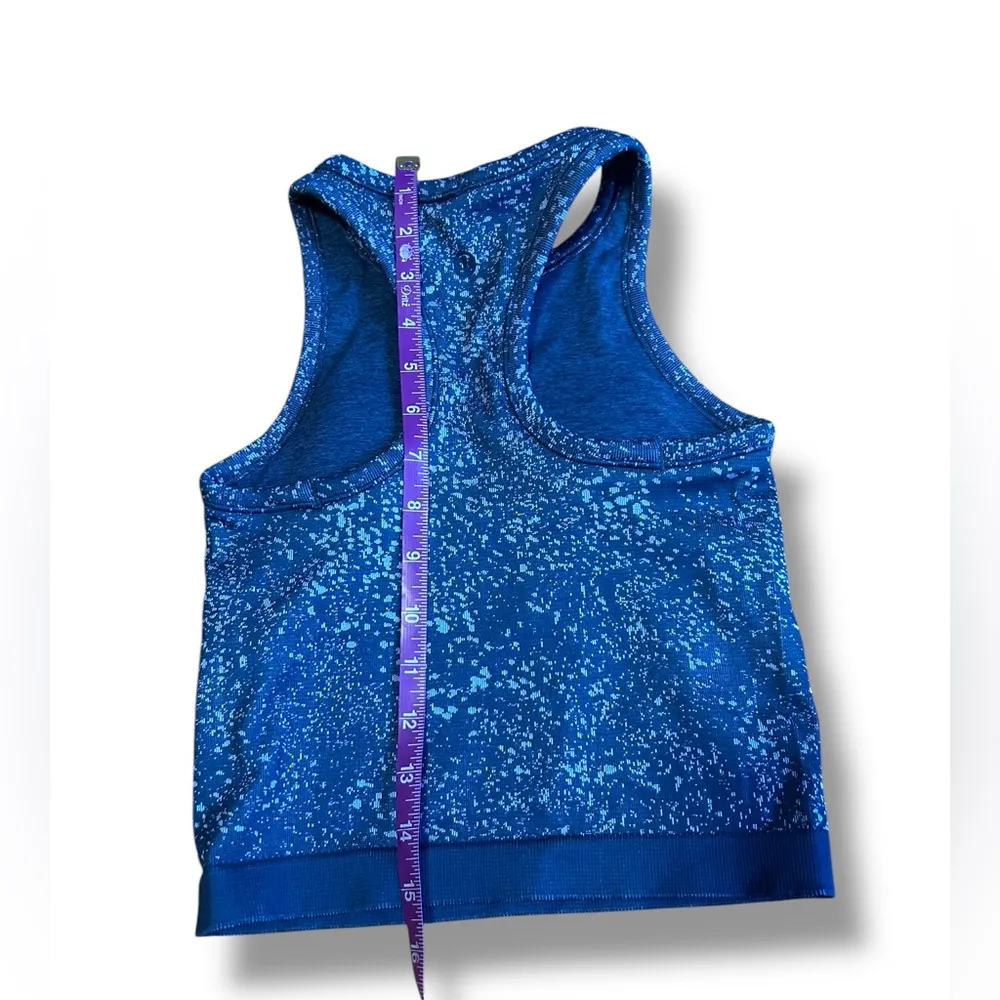 Lululemon Ebb to Street Cropped Racerback Tank Distorted Noise Blue Size 2 - Image 7