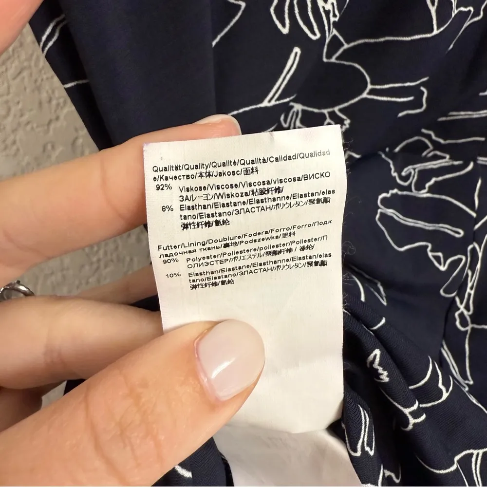 BOSS Eletas Floral Dress Size XS Blue - Image 7