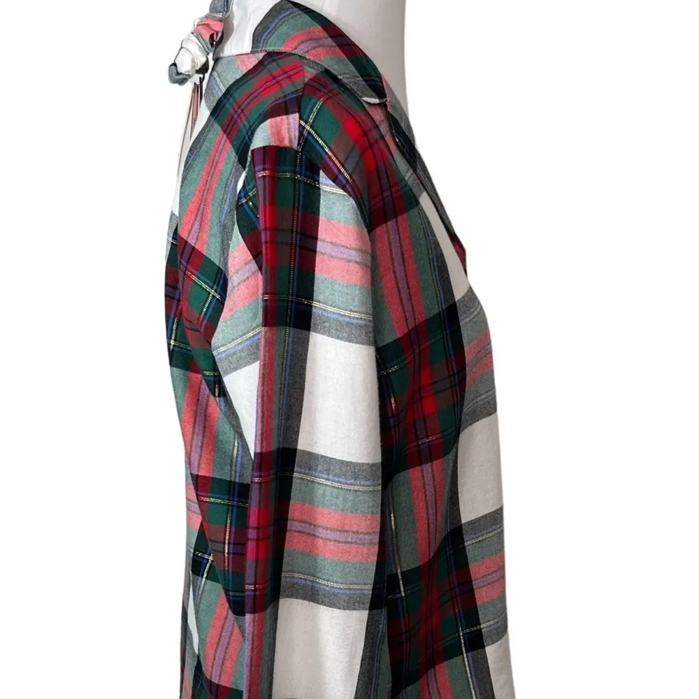 Victoria’s Secret Plaid Pajama Top With Matching Scrunchie XS - Image 6