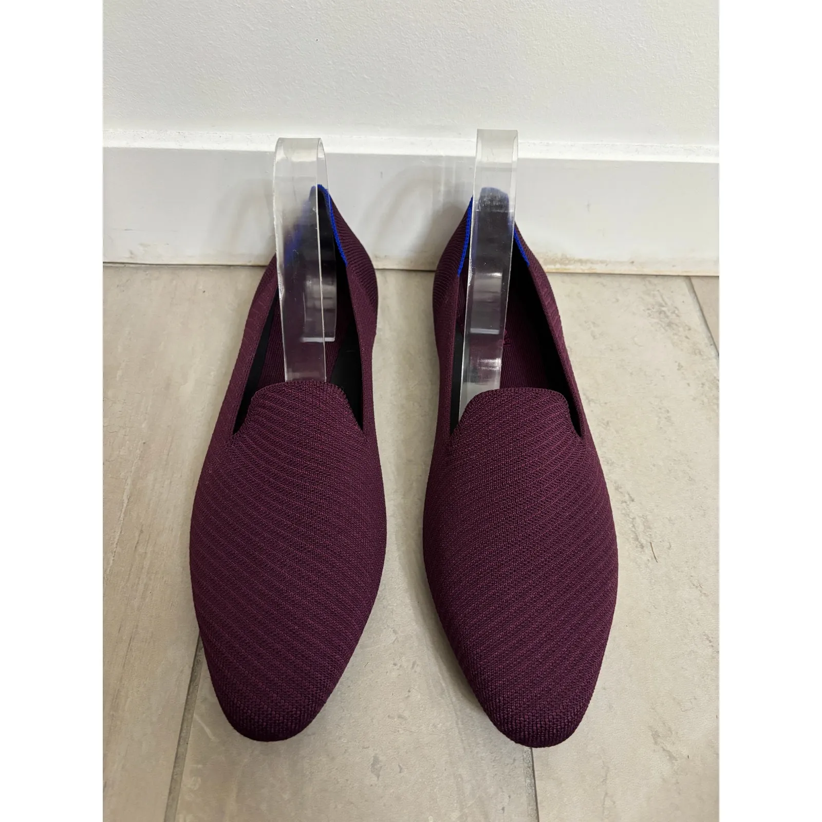 Rothys Loafer Womens 12 Plum Twill The Almond Slip-On Sustainable Knit Purple - Image 3