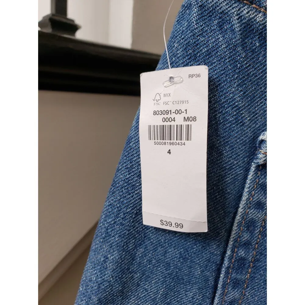 Old Navy Cut Off Shorts Women 4 Blue Denim Distressed High Rise Slouchy Straight - Image 6