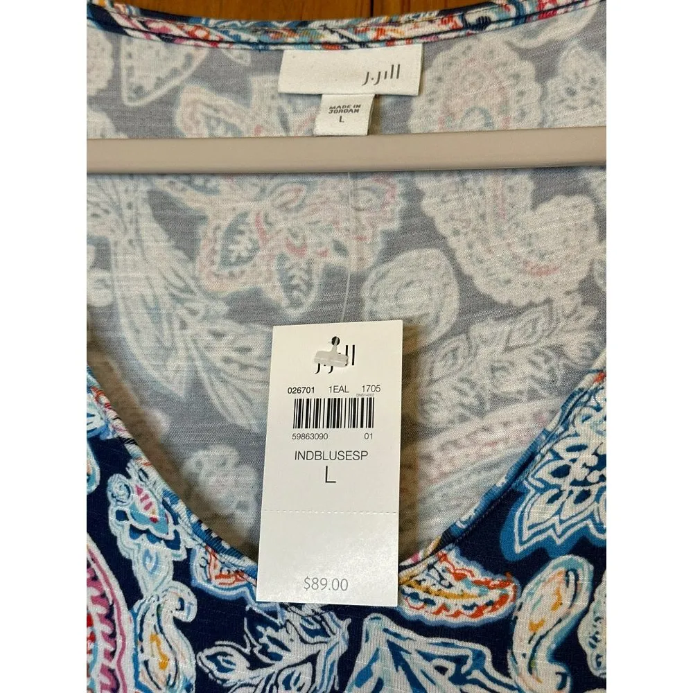 NWT J. Jill Ladies BOHO Paisley Pattern Sleeveless Beach Vacation Dress SZ Large - Image 6