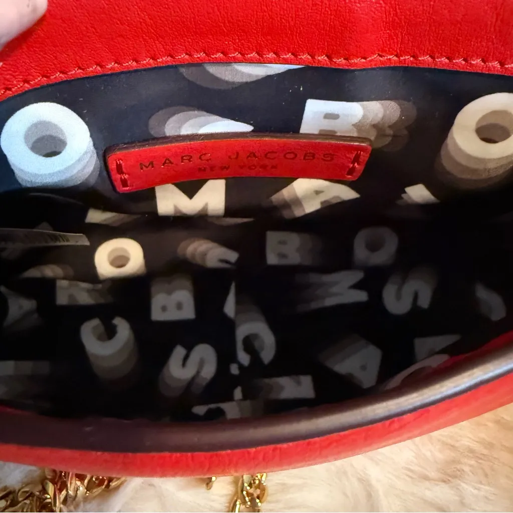 Marc Jacobs Lipstick Red Leather Crossbody Bag - Image 7