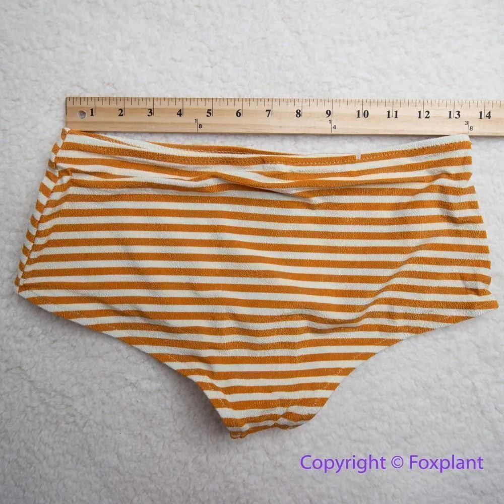 NEW BEC & Bridge orange stripes Barbara Boy Leg Bikini Bottoms, women USA size 4 - Image 6