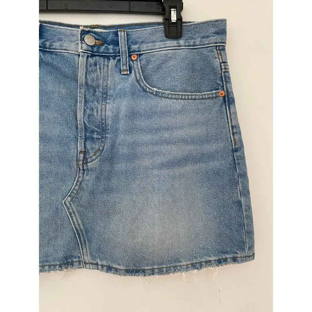 Madewell Rigid Denim Relaxed Mini Skirt Northdale Light Wash 29 EUC Blue Jean - Image 4