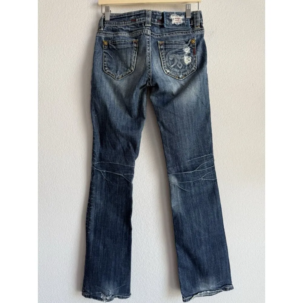 MEK Denim Capetown Bootcut Dark Wash Women's Jeans Low Rise Size 26 x 34 - Image 12