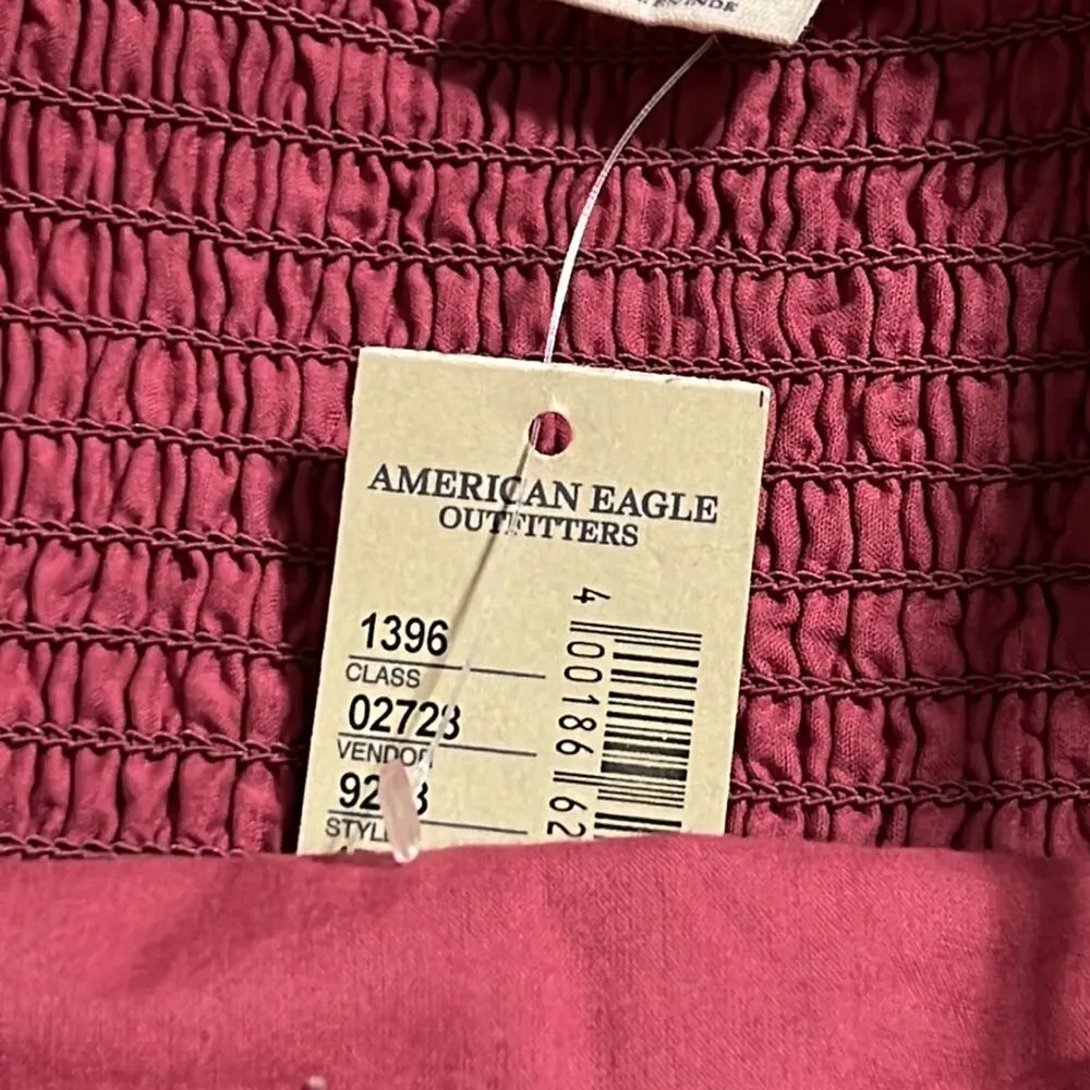 American Eagle Outfitters size x-small spaghetti strap maroon dotted lace dress - Image 10