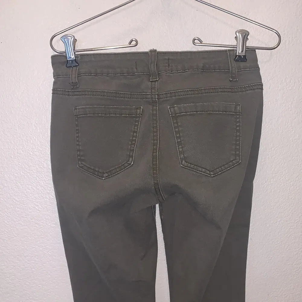 Wax Jean Premium Denim Olive Green Low Rise Skinny Jeans - Image 6