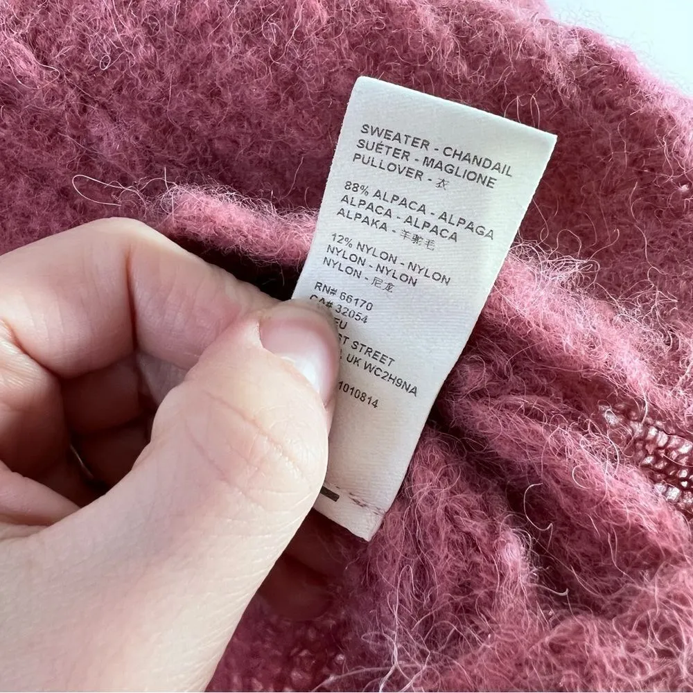 Free people moonbeam‎ sweater pink alpaca boxy oversized - Image 7