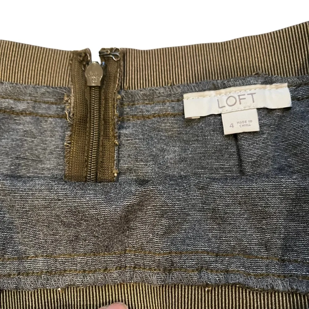 Loft Olive Lace Overlay Pencil Skirt - Image 8