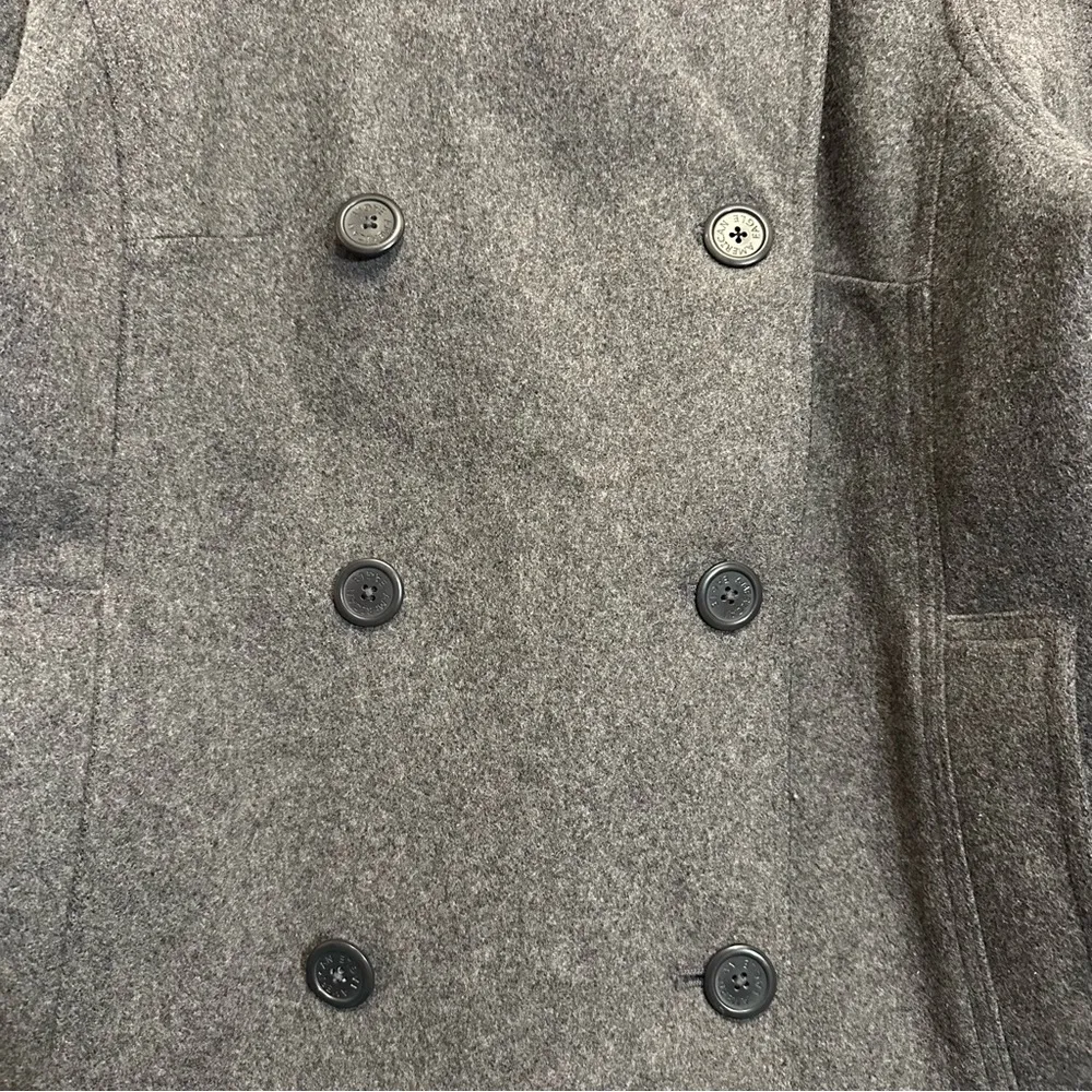 American Eagle Womens Pea Coat Wool Double Breasted Grey Size L - Image 10