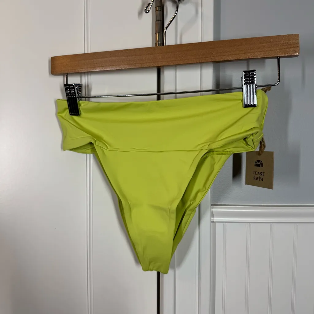 Free People x Toast Swim Signature Banded Waist Bottom Daiquiri green size small - Image 2