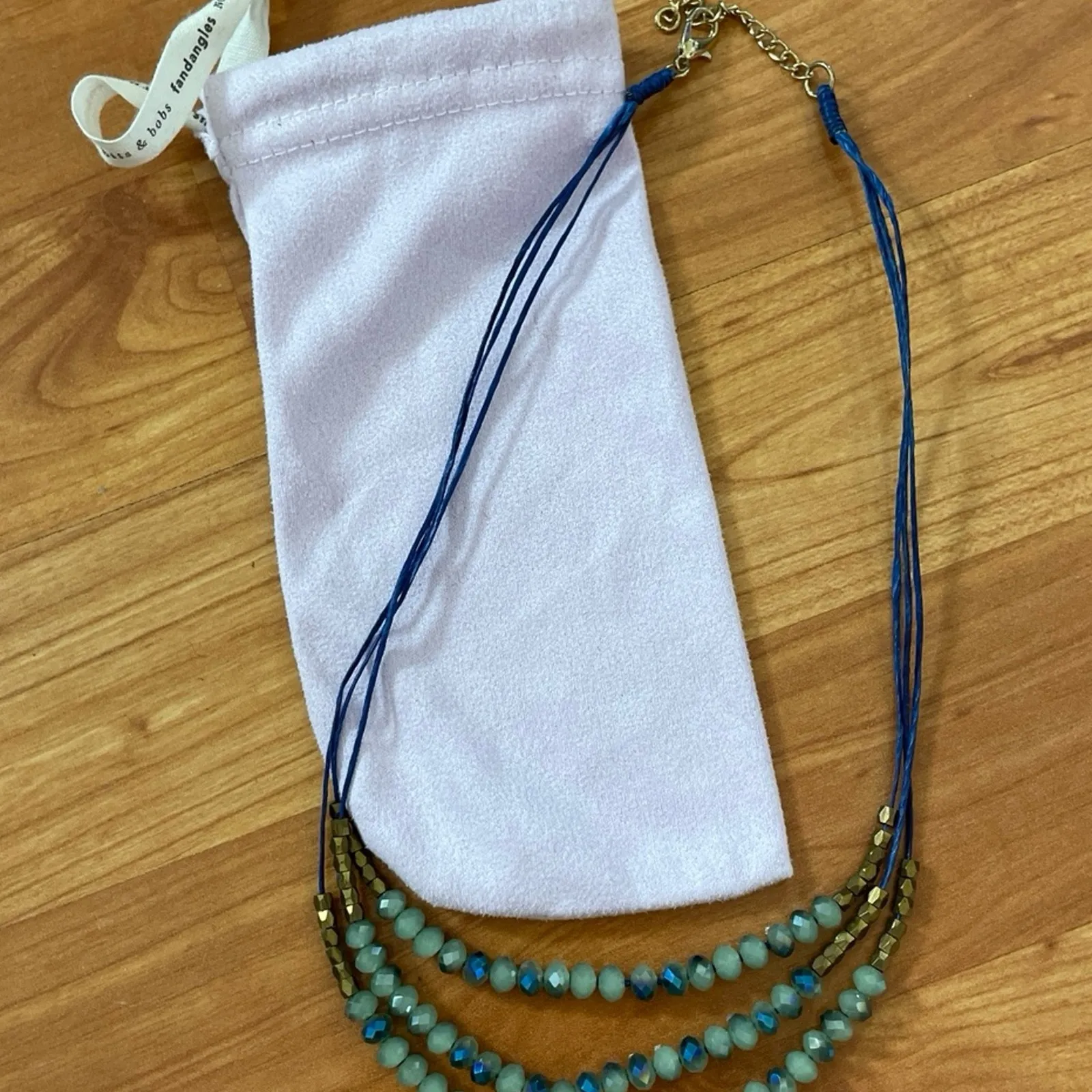 Anthropologie Blue shinny‎ Stones Necklace - Image 4
